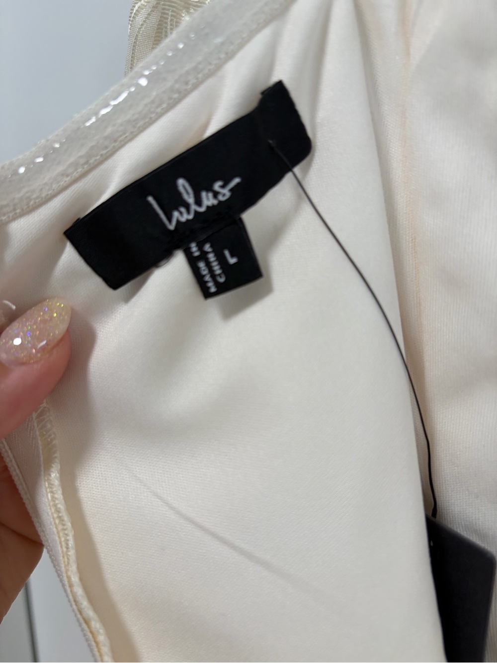Lulus Bubbly Beauty NWT size Large Ivory Jacquard Strapless Bustier Mini Dress - Picture 6 of 15